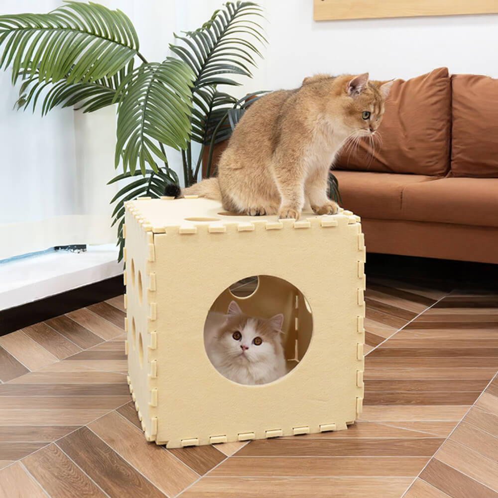 Removable Multifunctional Scratch-Resistant Felt Cloth Cat House Cube