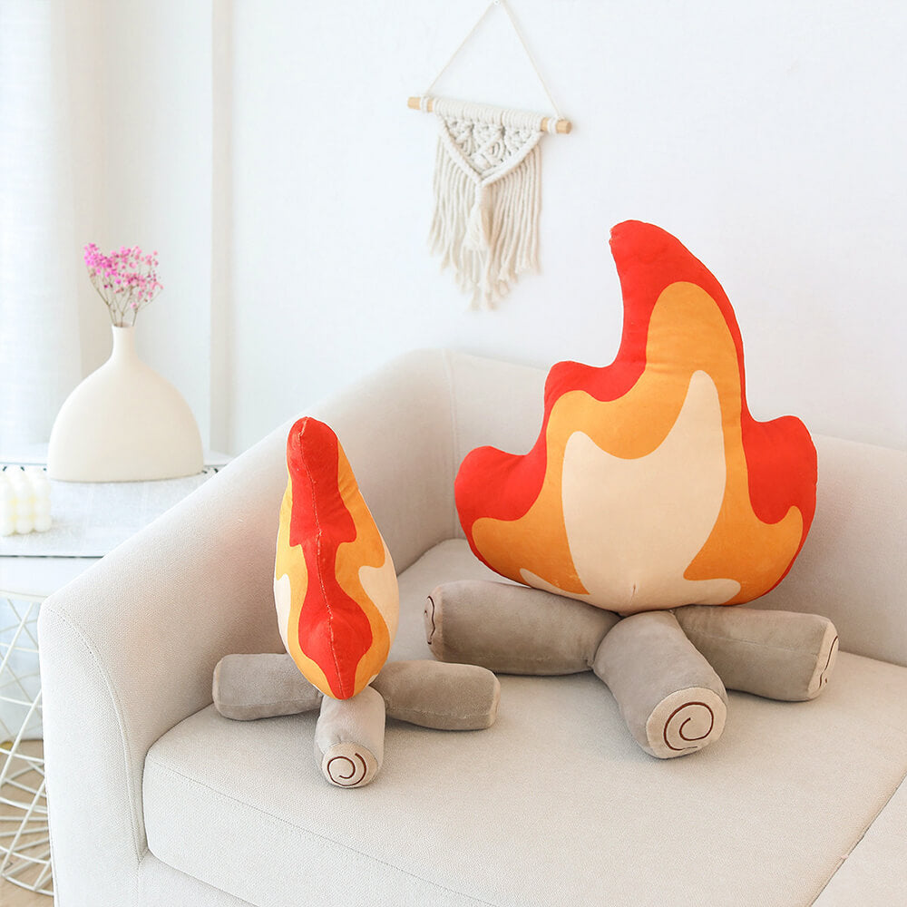 Flame Shape Plush Cozy Decorative Accent Sofa Pillow