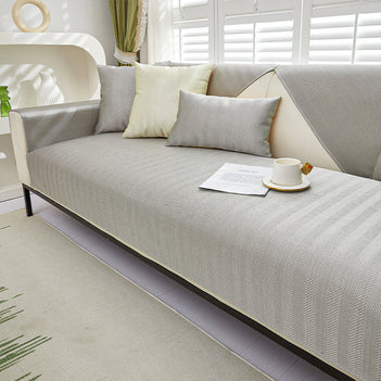 Herringbone Ice Silk Cooling Breathable Sofa Protector Non-slip Sofa Cover