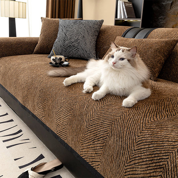 Irregular Tree Pattern Thick Chenille Sofa Cover