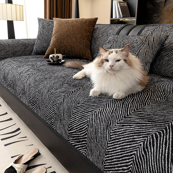 Irregular Tree Pattern Thick Chenille Sofa Cover