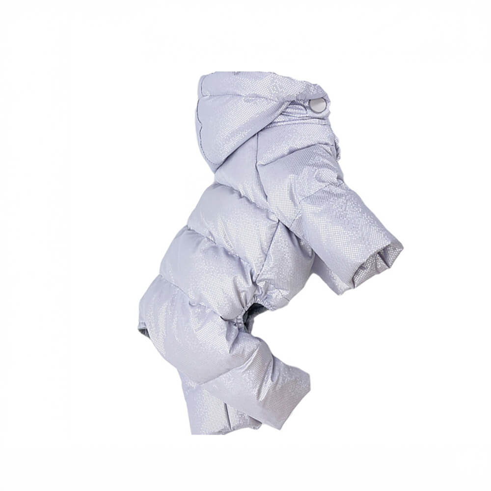 Manteau à capuche imperméable et confortable pour chien, luxueux et confortable à clipser dans le dos