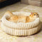 Lit rond minimaliste en velours de lait chaud pour chien et chat en fausse fourrure de lapin