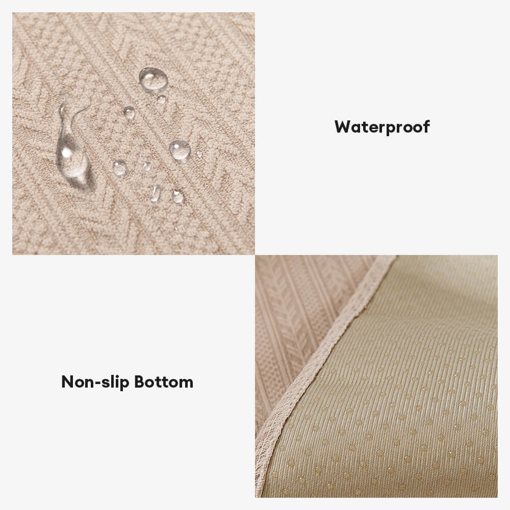 Minimalist Water-resistant Wheat Stripe Design Chenille Sofa Cover