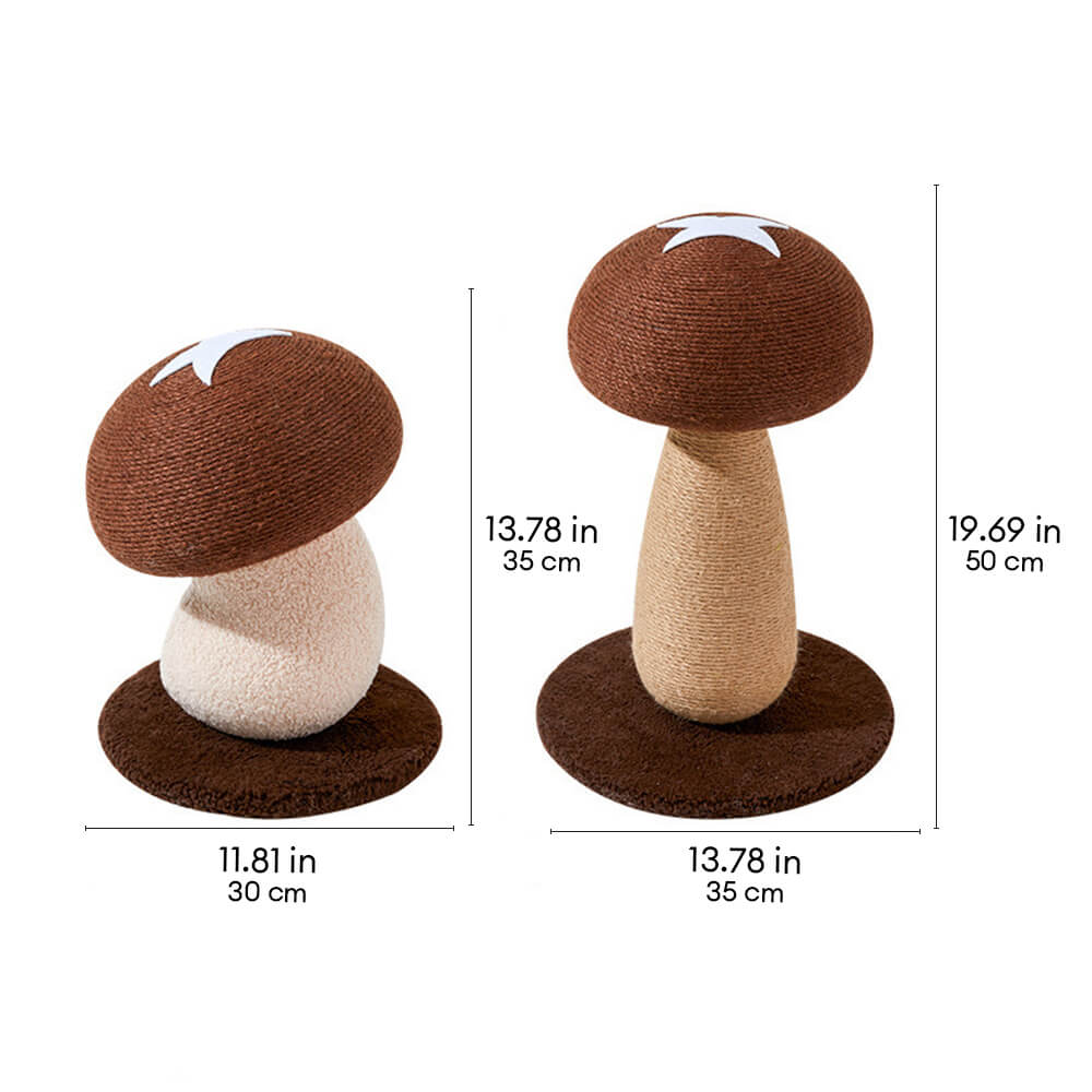 Mushroom-Shaped Natural Sisal Scratching Post for Large Cats