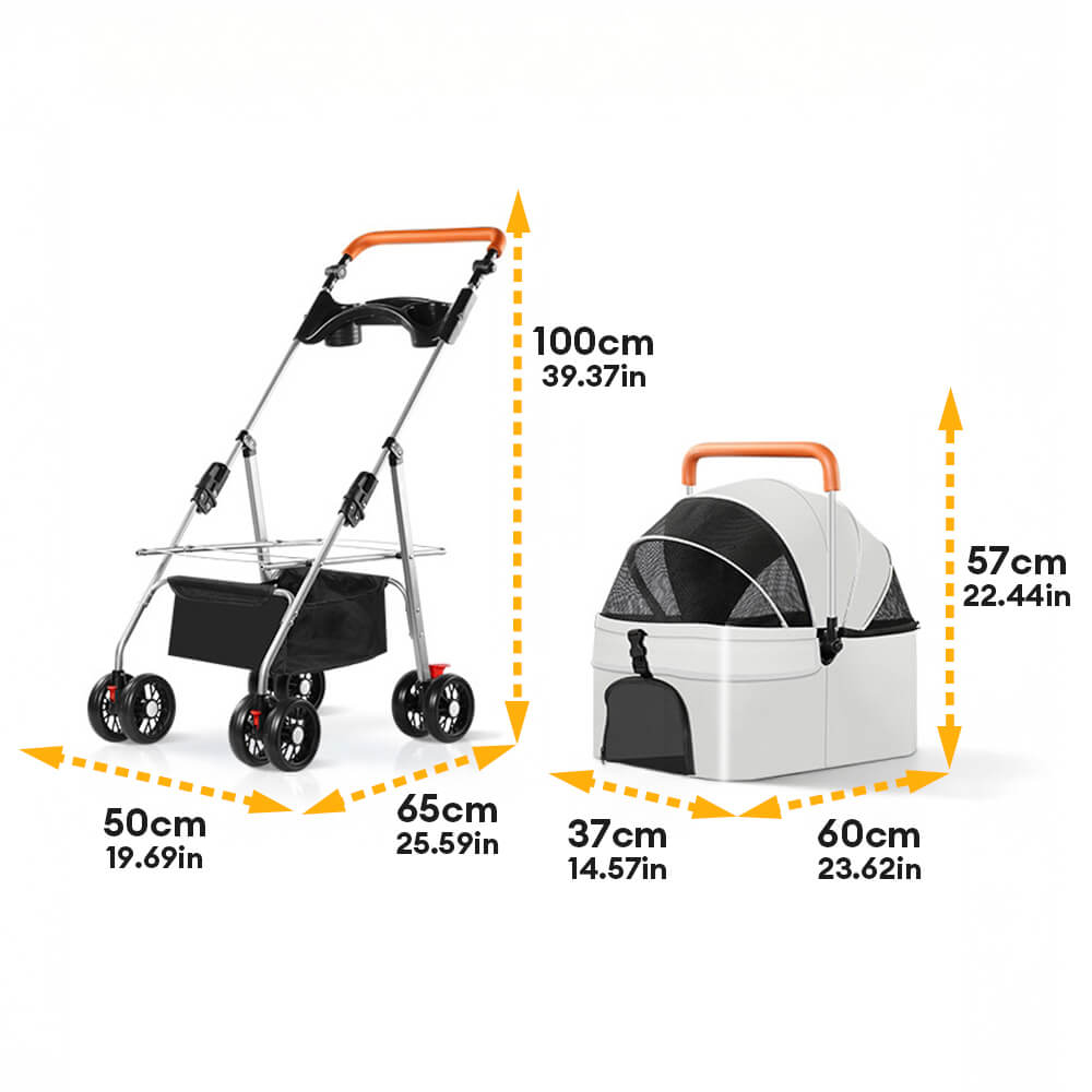 Outdoor Multifunctional Lightweight Foldable And Detachable Pet Stroller