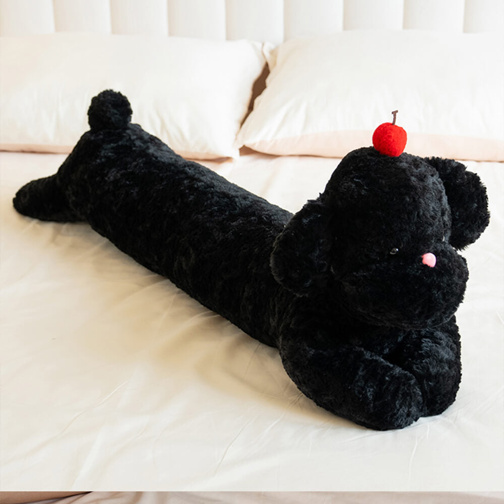 Oreiller de canapé long et confortable en peluche pour chien cerise