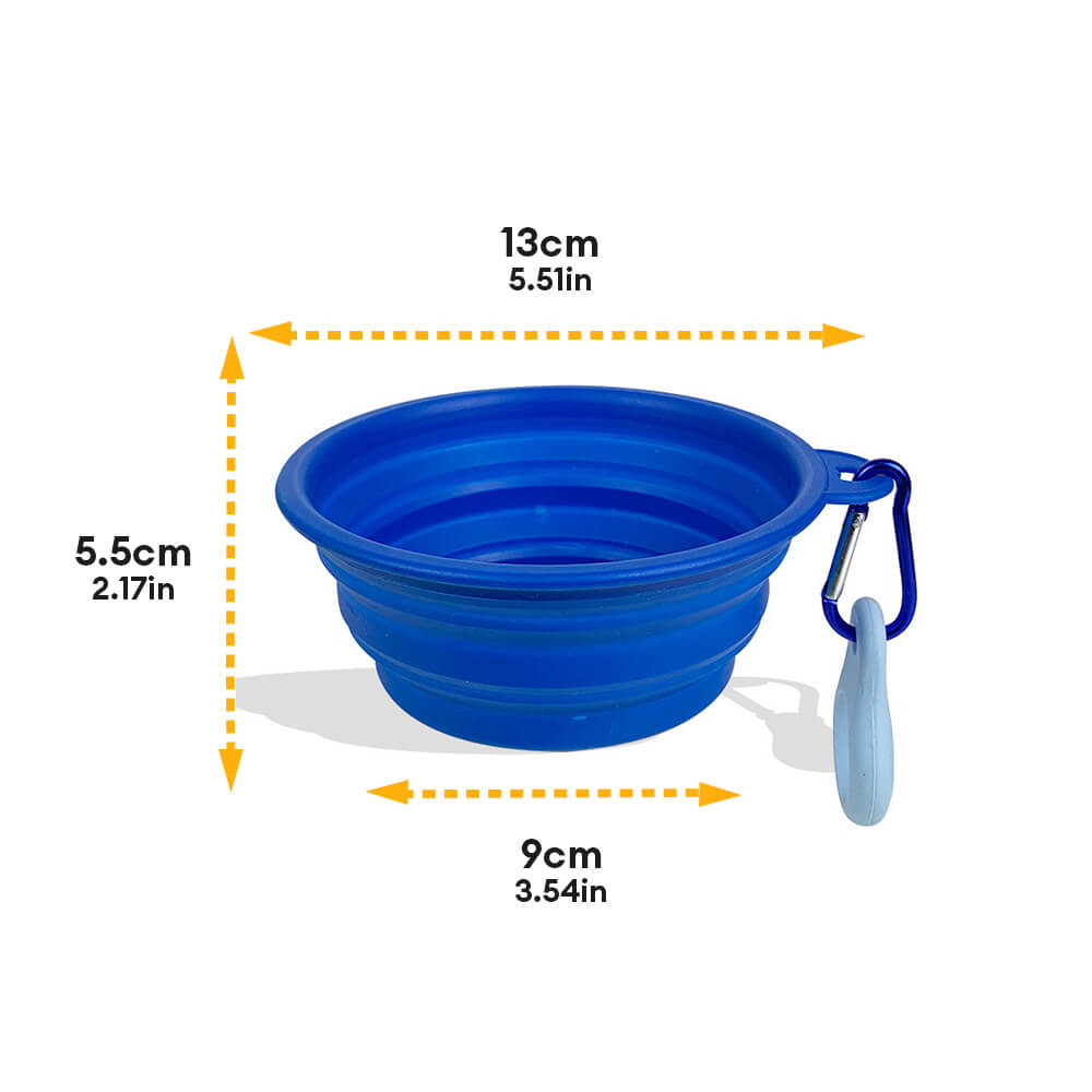 Portable Foldable Expandable Silicone Dog Food & Water Bowl