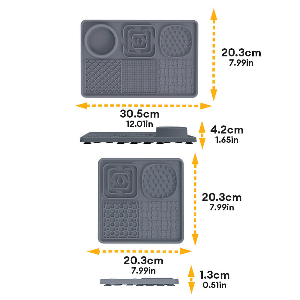 Rectangular Silicone Large Suction Grip Slow Feeding Dog Lick Mat