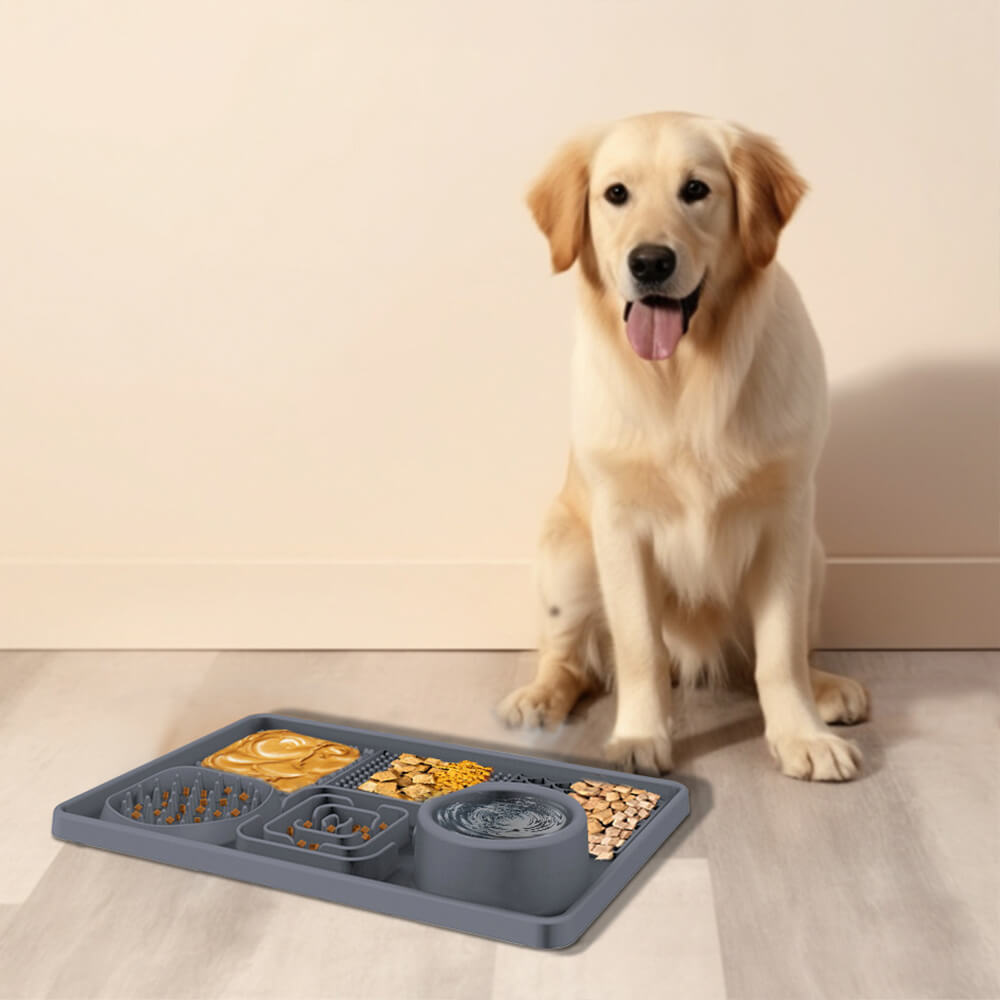 Rectangular Silicone Large Suction Grip Slow Feeding Dog Lick Mat