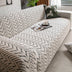 Textured Wheat Ear Pattern Jacquard Fleece Magic Sofa Cover
