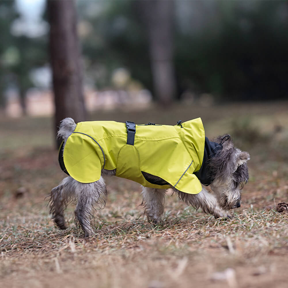 Turtleneck Waterproof Lightweight Reflective Adjustable Dog Poncho Raincoat