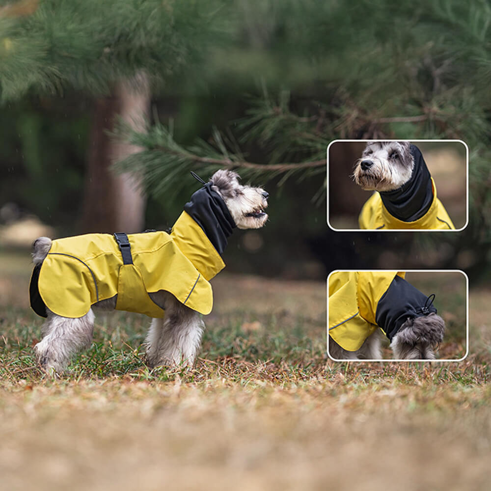 Turtleneck Waterproof Lightweight Reflective Adjustable Dog Poncho Raincoat