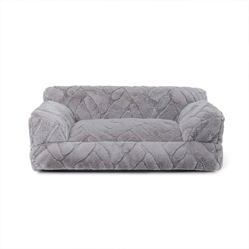 Ultra-Soft Faux Rabbit Fur Jacquard Warm Dog & Cat Bed