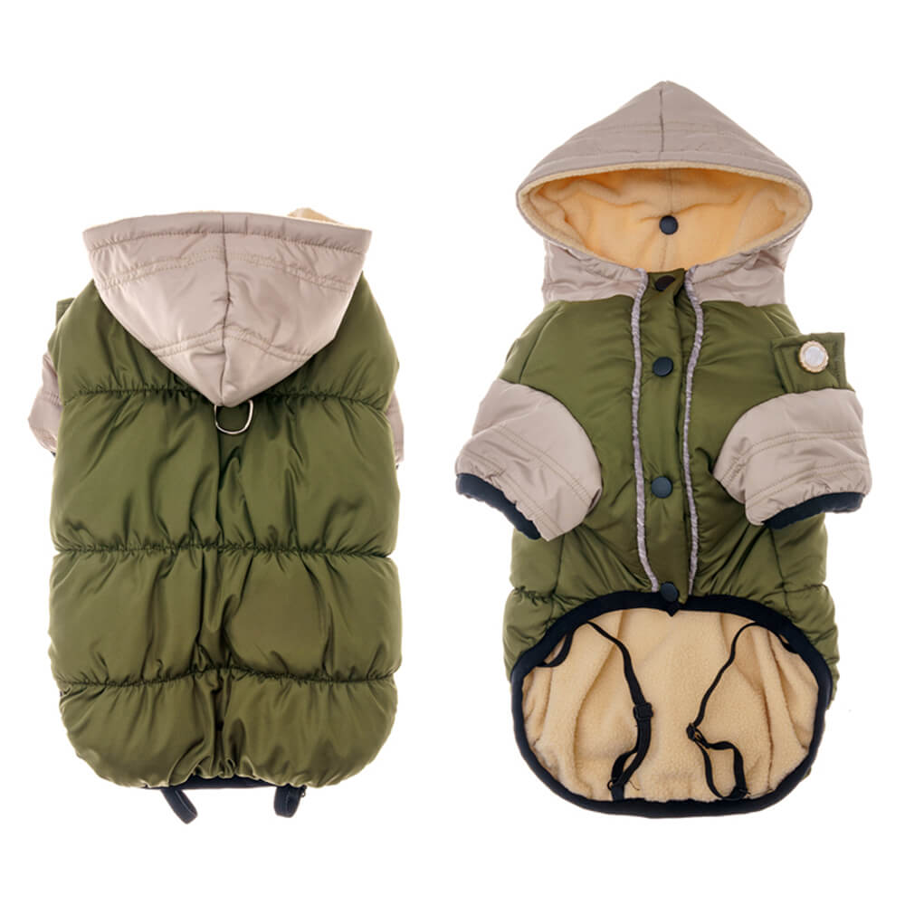 Waterproof & Windproof Warm Adjustable Fit Dog Hooded Jacket