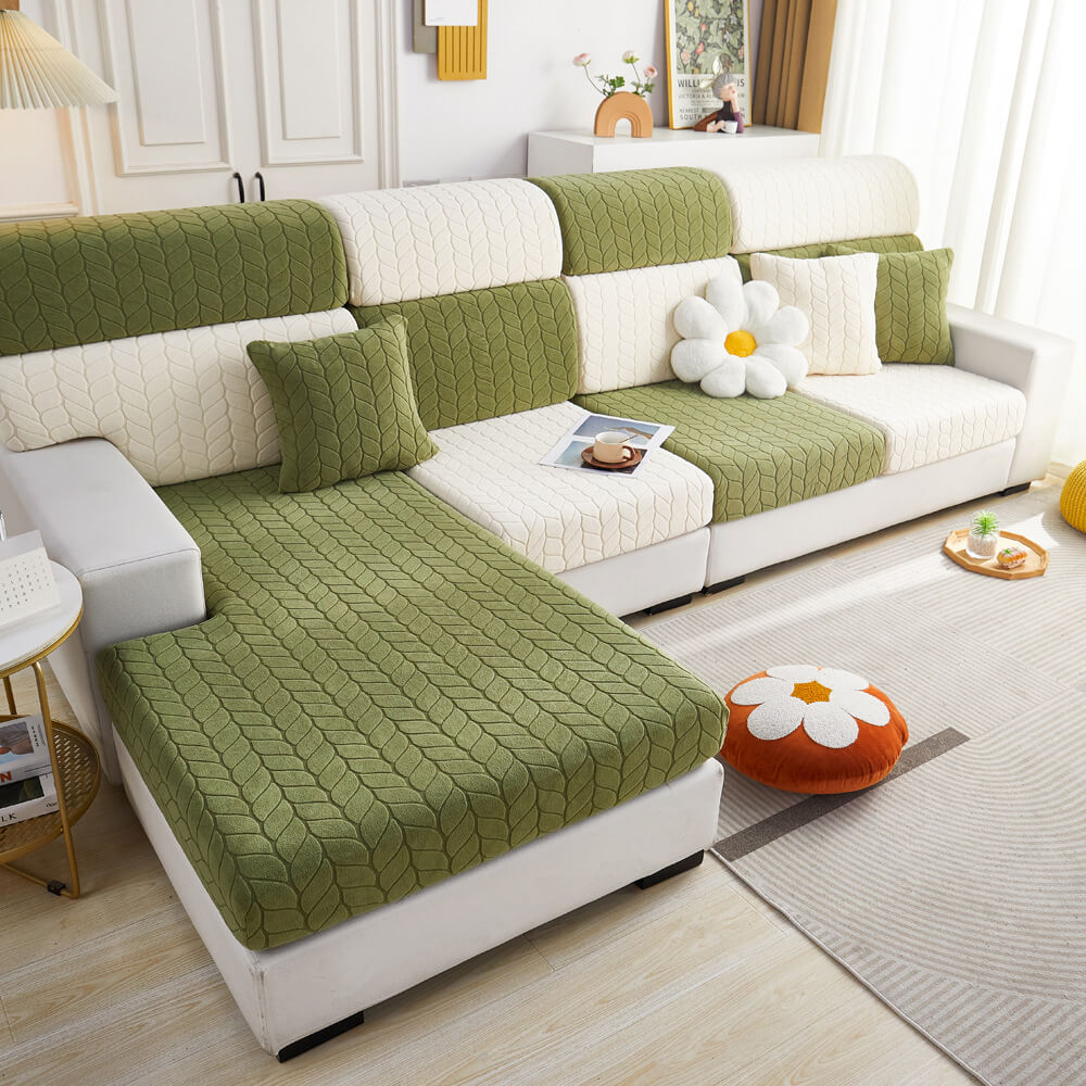 Wheat Leaf Texture All-Season Universal Elastic Full Protection Magic Sofa Cover