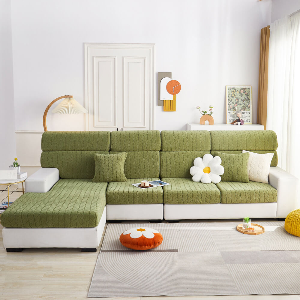 Wheat Leaf Texture All-Season Universal Elastic Full Protection Magic Sofa Cover