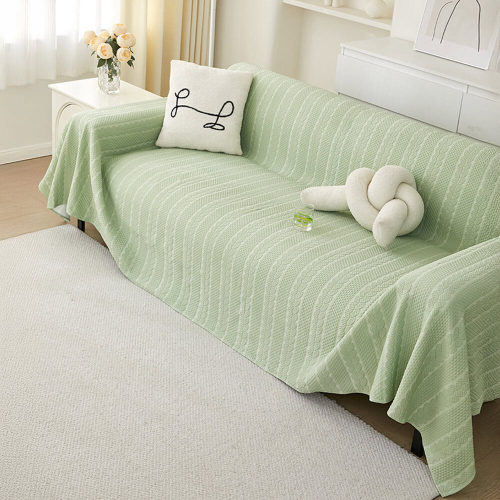 Wheat Pattern Textured Cooling Ice Silk Anti-Slip Couch Cover