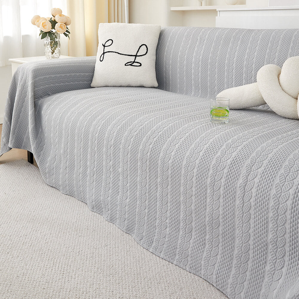 Wheat Pattern Textured Cooling Ice Silk Anti-Slip Couch Cover