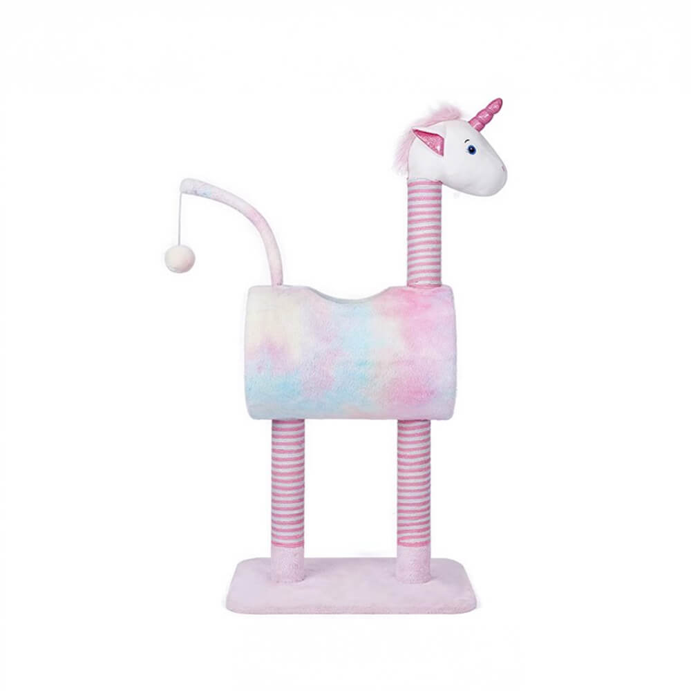 Whimsical Unicorn Multi-Functional Cat House and Scratching Tower Cat Tree