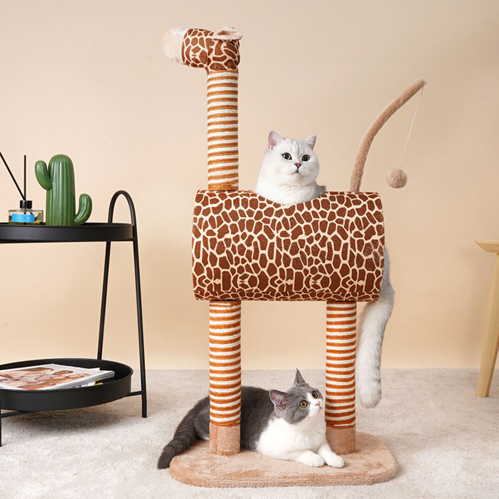 Whimsical Unicorn Multi-Functional Cat House and Scratching Tower Cat Tree