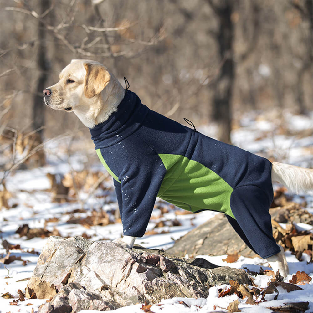 Windproof Polar Fleece Full-Body Warmth Turtleneck Dog Jumpsuit