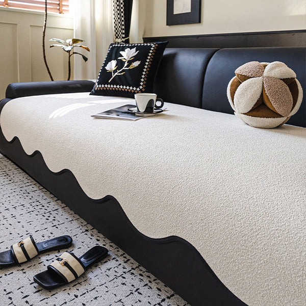 Water-repellent Teddy Fleece Non-Slip Straight Outdoor Sofa Cover