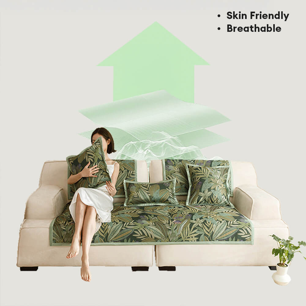 All-Season Cooling Pastoral Floral Sofa Cover