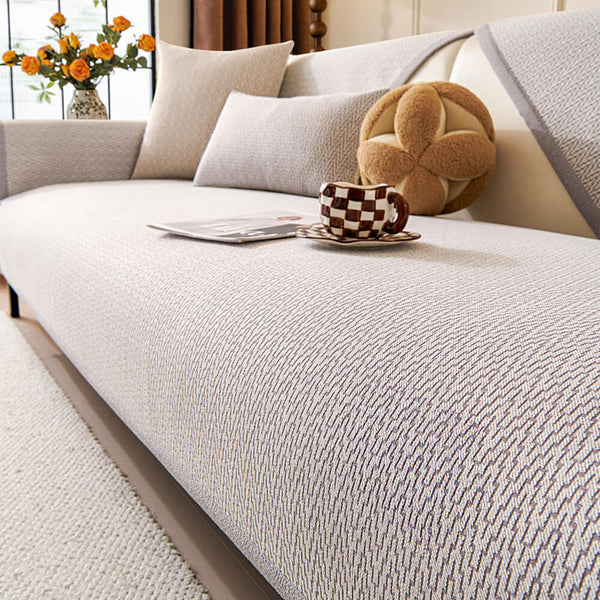 Chenille Minimalist Anti-Slip Fabric with Cat Scratch-Resistant Design Sofa Cover