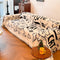 Cute Hand-Drawn Cat Pattern Reversible Chenille Throw Couch Cover