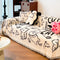 Cute Hand-Drawn Cat Pattern Reversible Chenille Throw Couch Cover