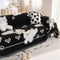 Cute Hand-Drawn Cat Pattern Reversible Chenille Throw Couch Cover