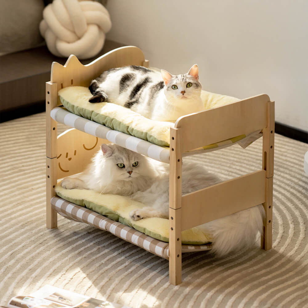 Durable Stackable Wooden Cat Hammock Bed