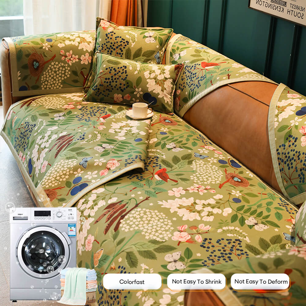 Floral Chenille All-seasons Non-Slip Home Decoration Couch Cover