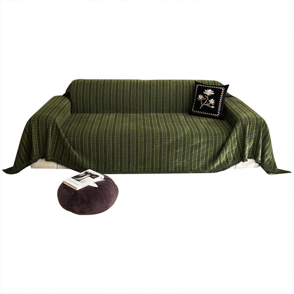 Jacquard Tassel Chenille Sofa Cover