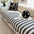 Modern Chevron Stripes Chenille Sofa Cover with Wavy Edges