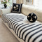 Modern Chevron Stripes Chenille Sofa Cover with Wavy Edges
