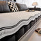 Durable Herringbone Pattern Anti-Slip Sofa Cover with Wavy Trim – Pet Scratch Resistant