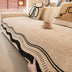 Durable Herringbone Pattern Anti-Slip Couch Cover with Wavy Trim – Pet Scratch Resistant