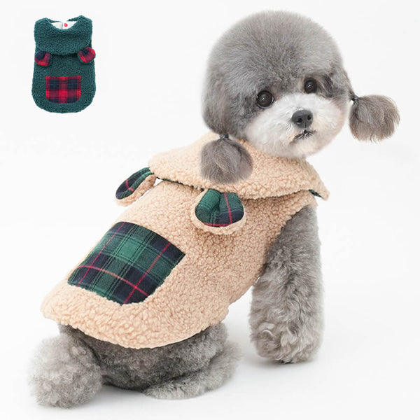 Gilet pour chien Sherpa à bordure écossaise – Confortable, mignon et parfait pour l'hiver