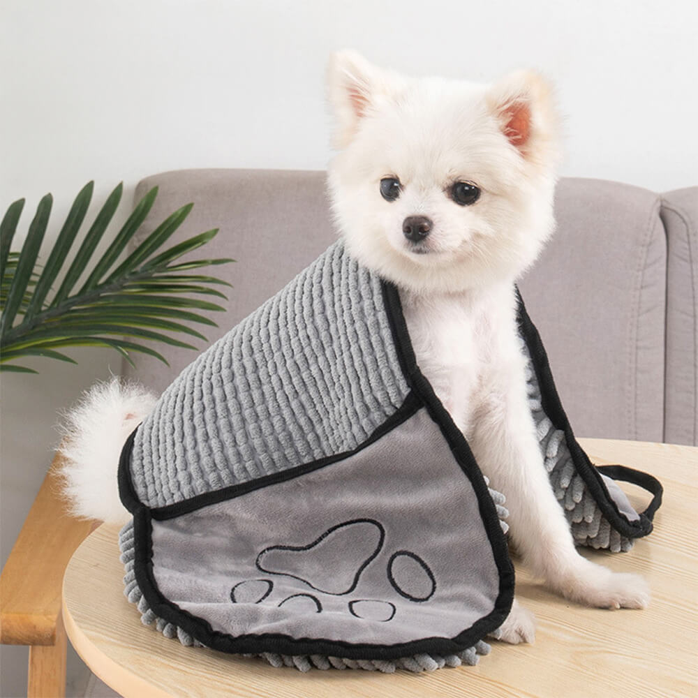 Soft and Quick-Dry Chenille Dog & Cat Bath Towel