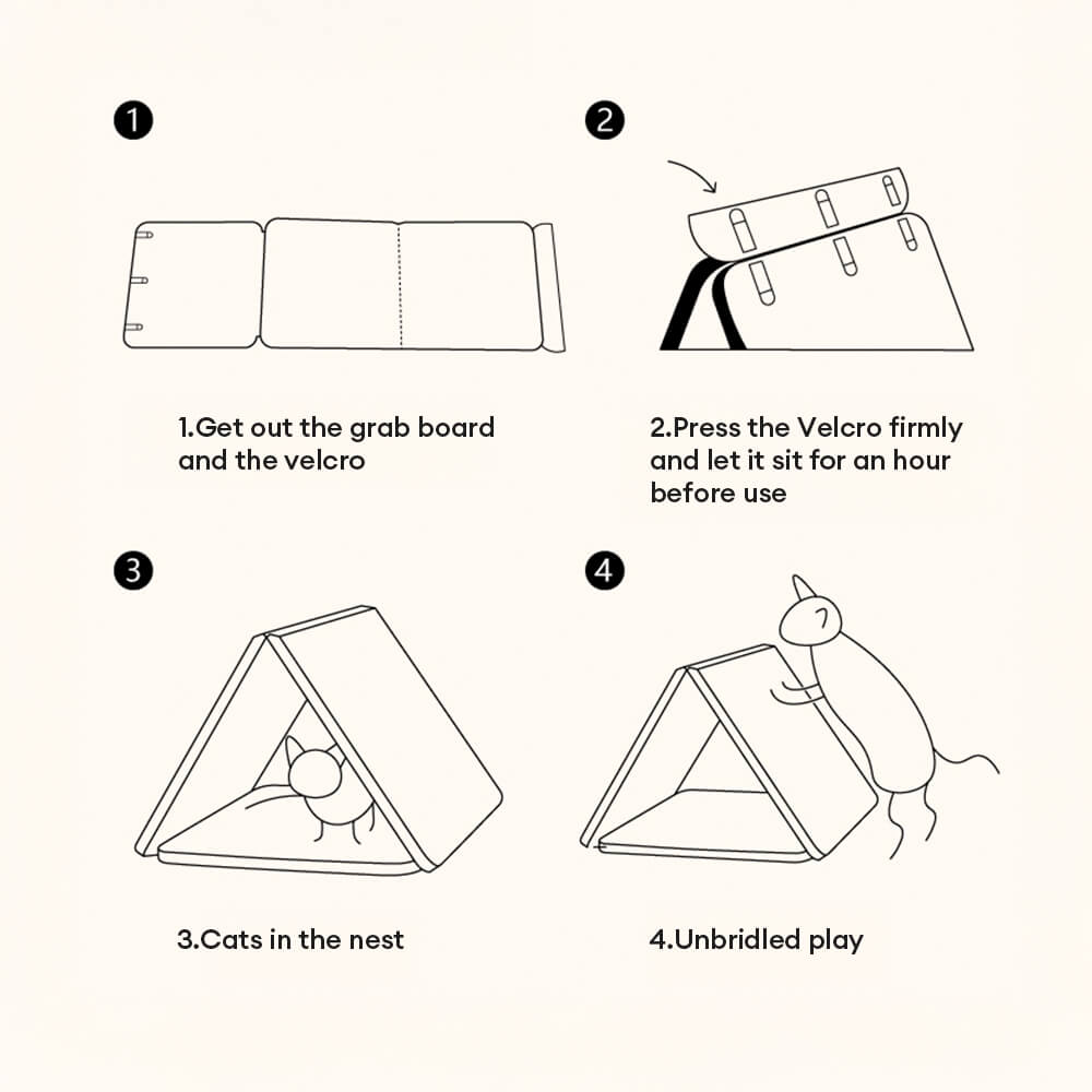 Triangular Foldable Self-Adhesive Scratch-Resistant Cat Scratching Board