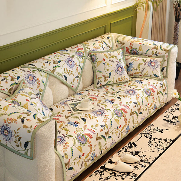 All-Season Cooling Pastoral Floral Sofa Cover