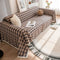 Festive Plaid Color Block Sofa Decoration Sofa Cover