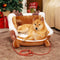 Festive Plush Cozy Dog Bed - Christmas Sleigh