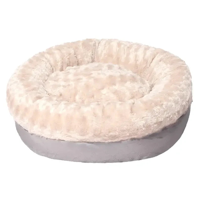 Fluffy Faux Rabbit Fur Warm Donut Dog & Cat Bed