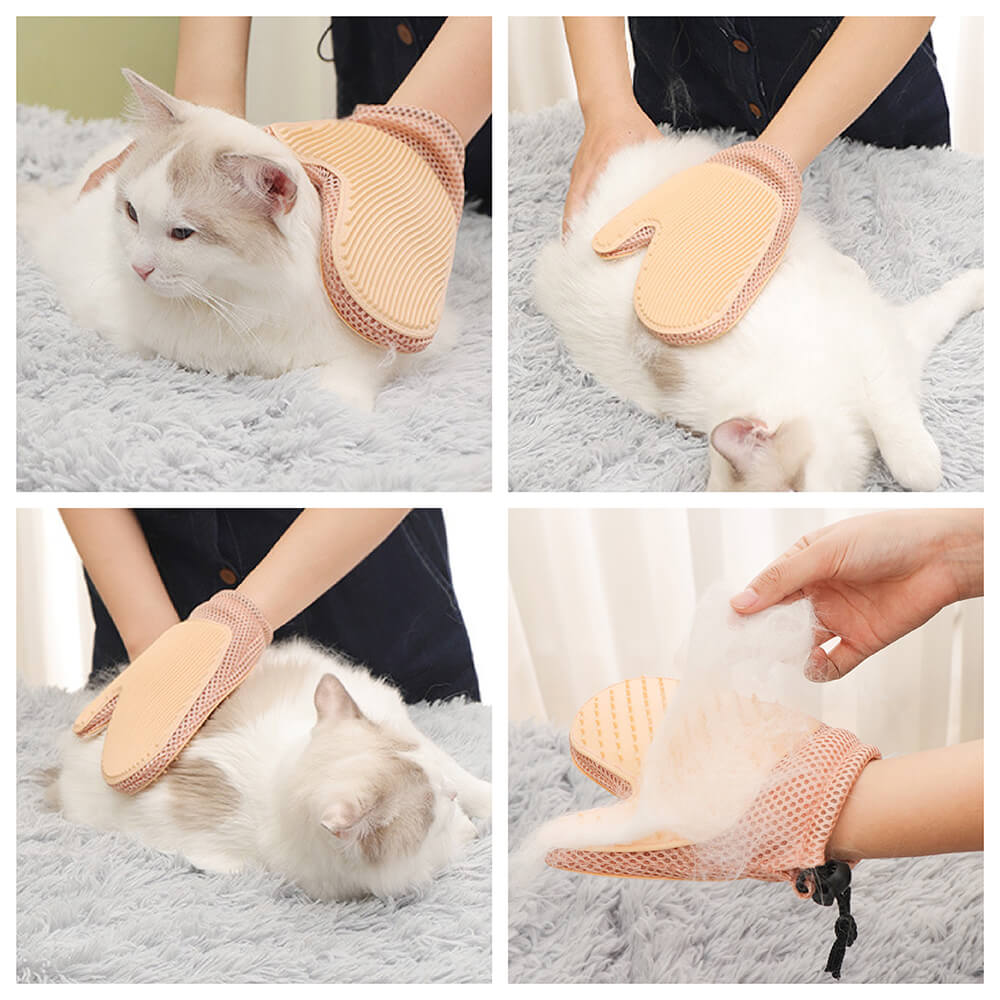 Pet Grooming Glove - Silicone Double Sides Pet Floating Brush - FUNNYFUZZY