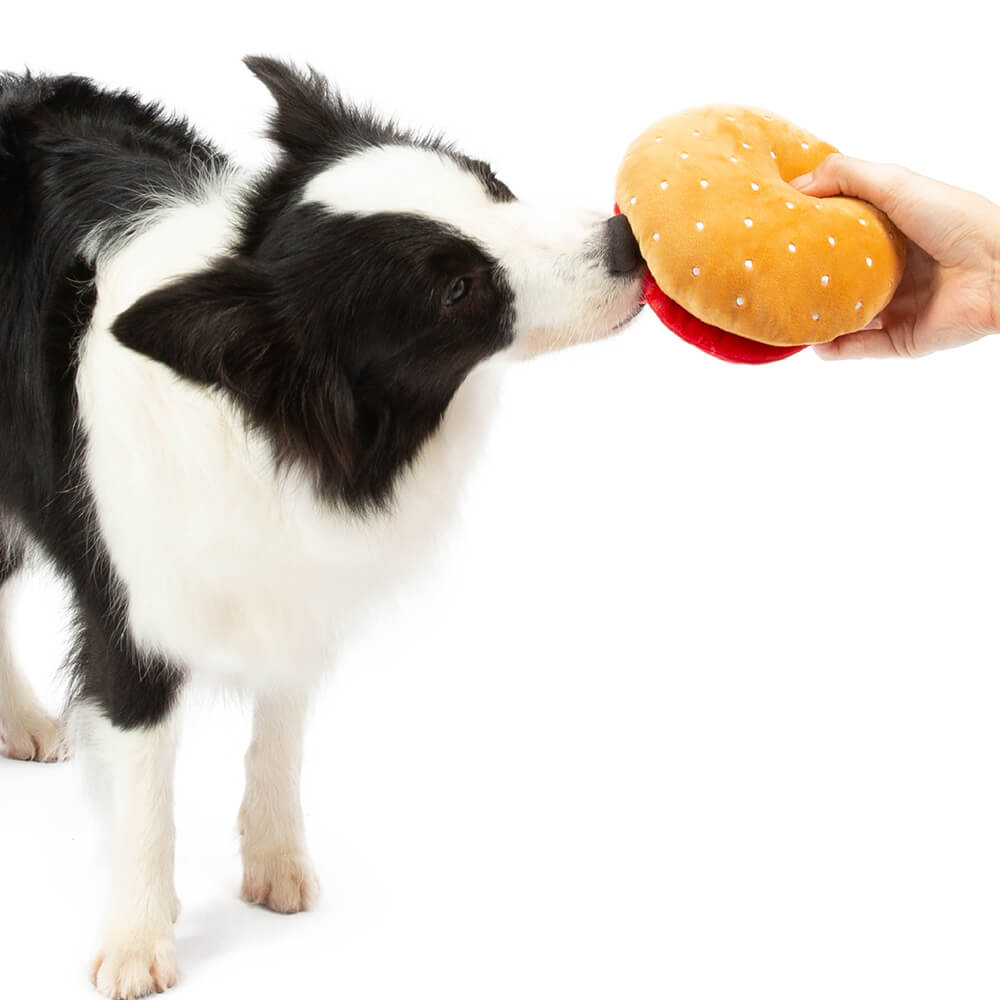 Plush Squeaky Dog Toy - Big Mac - FUNNYFUZZY