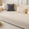 Modern Cream Vertical Stripes Fleece Sofa Cover for All Seasons