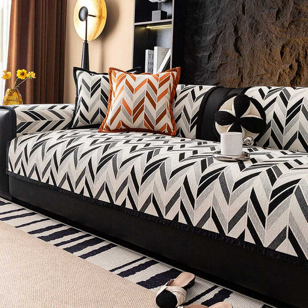 Modern Scandinavian Pet-Friendly Chenille Non-Slip Couch Cover